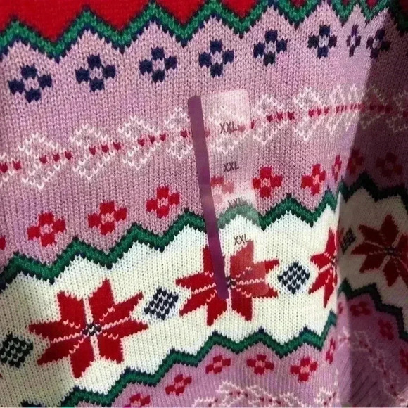Women's Xmas Cropped Turtleneck Knitted Sweater Purple XXL NWT - Picture 8 of 8